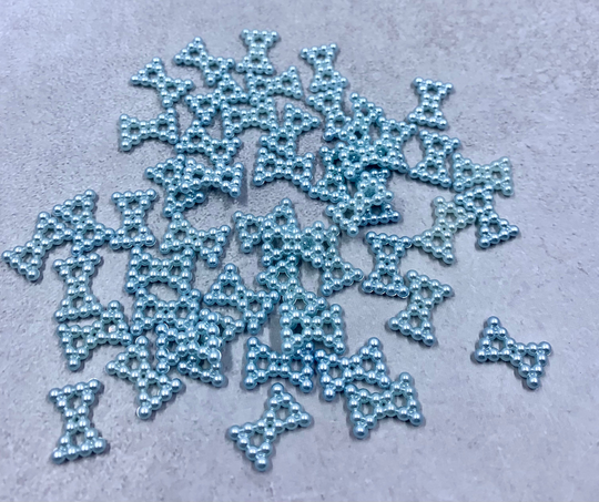50 Blue/White Pearl Bows