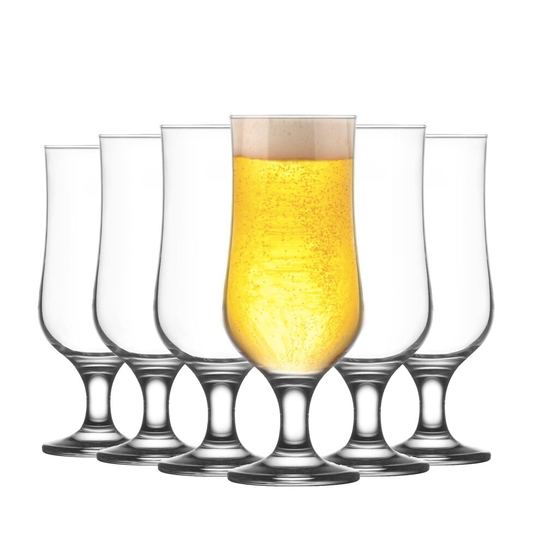 12x Nevakar Beer Glass Stemmed Glasses Craft Beer Lager Cider Ale 385ml