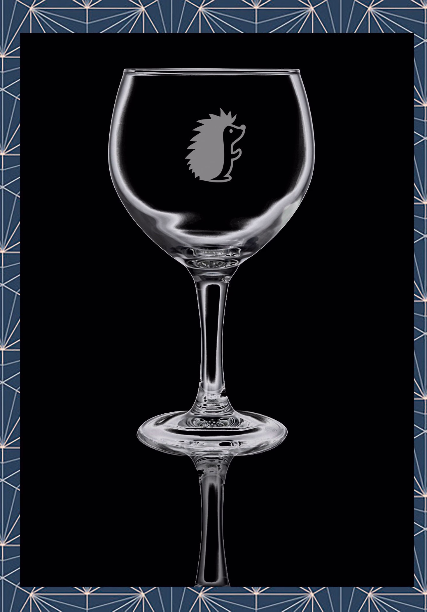 Hedgehog Engraved Balloon Gin Glass. Beautiful Etched Personalised With Name. Design Won't Wear Off Like Vinyl.247