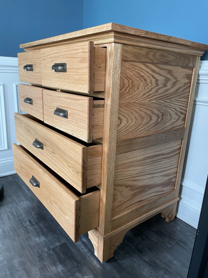 100% Solid Red Oak Shaker Dresser