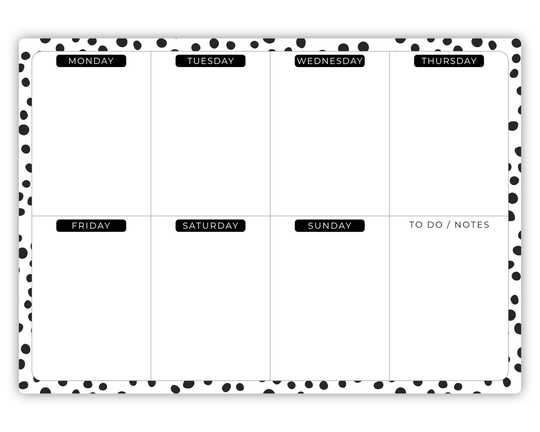 A4 Weekly Wall Planner Dry Erase Whiteboard, Family Planner, White Board Home Organiser, Week