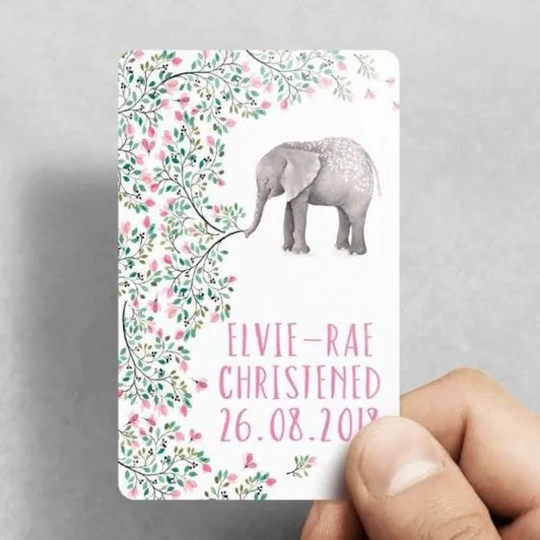 Personalised Christening Keepsake Card, Wallet Baptism Gift Card Or Use As A Fridge Magnet, Magnet