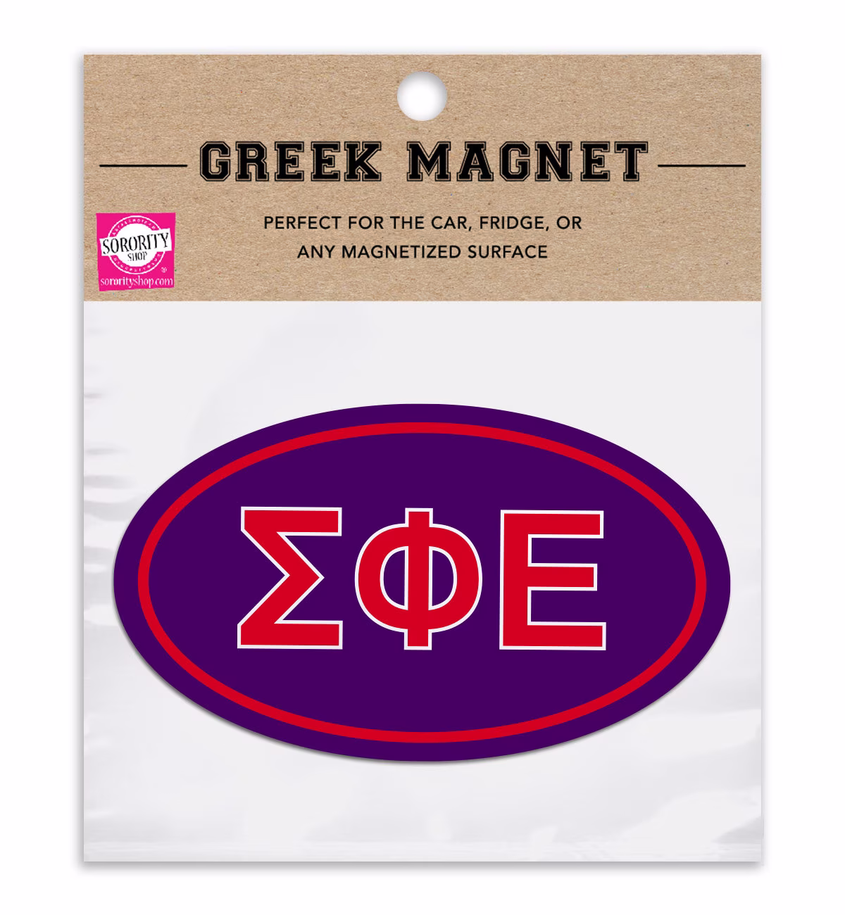 Sigma Phi Epsilon Oval Fraternity Car Magnet Set Of 2 Removable No Residue All Weather Magnets For Guys & Student Drivers
