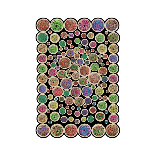 Jeterson Power Loom Blue/Green/Pink Rug