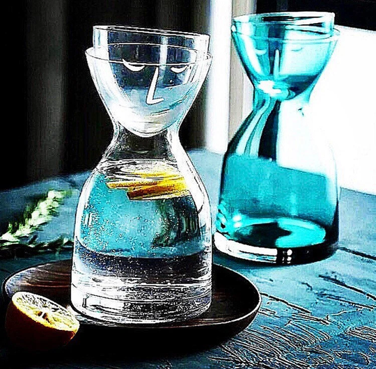 Minimalist Bedside Carafe, Water Tumbler, Carafe Set, & Glass Cup 2-Piece Modern 800Ml, Gift Set