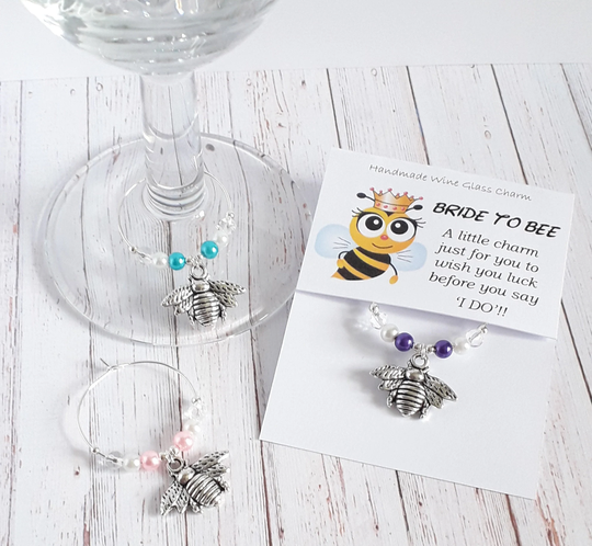 Bride To Bee - Wedding Gift/Hen Party Favour Bumblebee Wine Glass Charm