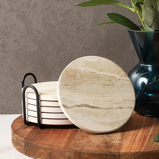 Coaster Set with Holder