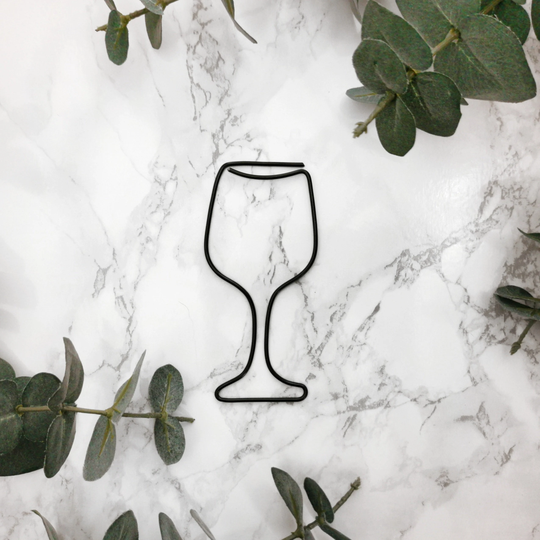 Wire Wine Glass Wall Sign - Decor Art Lover Gift Bar Kitchen