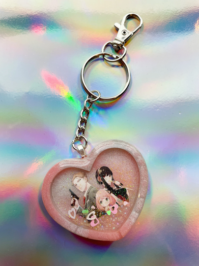 Kawaii, Spy Anime, Yor, Anya, Heart, Shaker Keychain