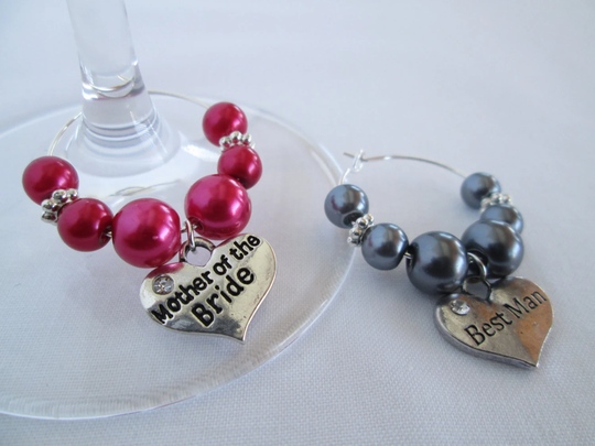 Wine Glass Charm Wedding Favour, Bridesmaid Favours, Hen Party Gift, Bridal Shower Favor, Personalize Charm