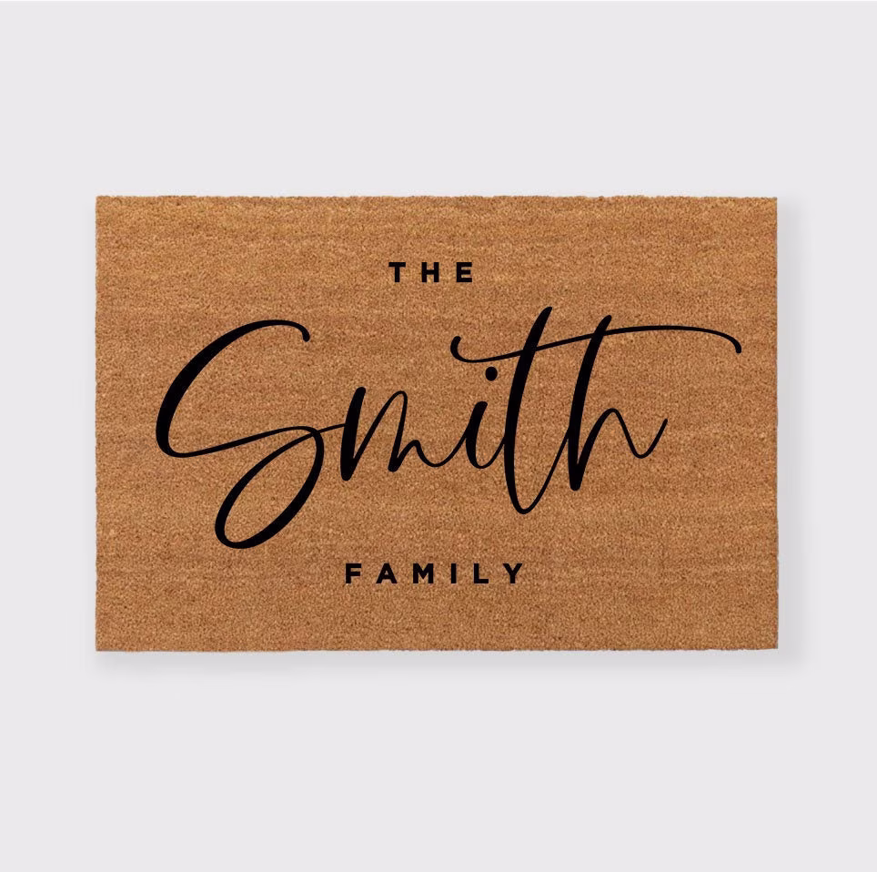 Last Name Doormat, Personalized Doormat, Custom Doormat, Name Doormat, Mr & Mrs Doormat, Hand Lettered Doormat, Monogrammed