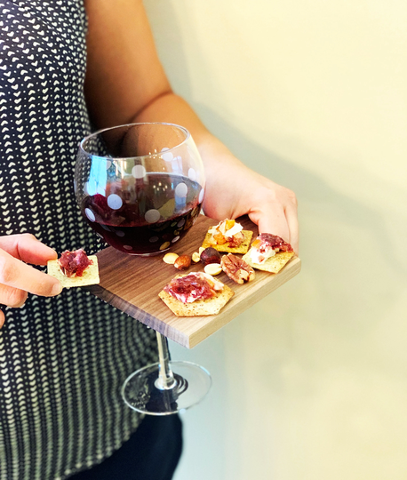 Chollas Board Set Of 4, Wine Glass Holder, Tapas Tray, Snack Tray, Hostess Gift, Serving Board, Puzzle Board, Wine Gifts, Charcuterie Board, Mom Gift