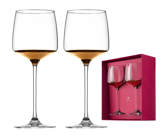 Diamante Gold Crystal Wine Glasses Pair -