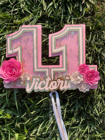 11Th Birthday Cake Topper Shaker 3D