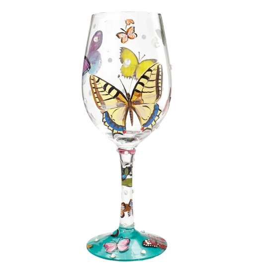 Butterfly Wishes Stemmed Wine Glass