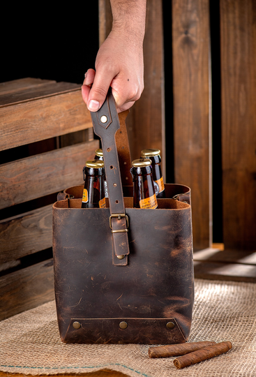 Best Leather Alcohol Carrying Bag, Beer Holder, Personalized Wedding Drink Part Gift, Custom Beverage Groomsmen Gift