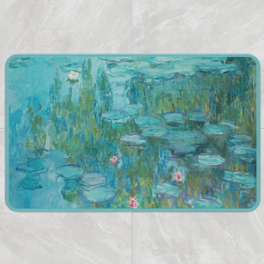 Oil Painting Art Rug For Bedroom, Ultra Soft Fiber Bathroom Mat, Water Absorbent Non-Slip Microfiber Shaggy Machine Washable