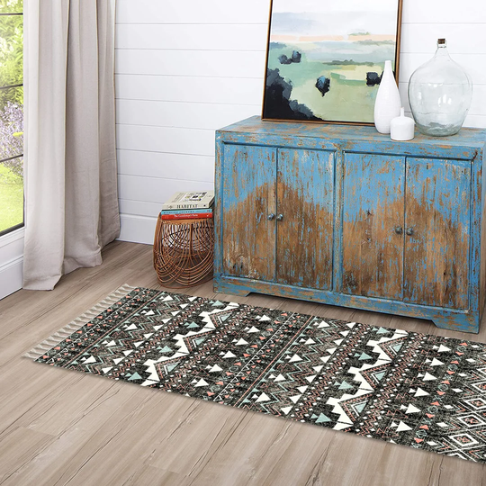 Navarro Flatweave Cotton Black/White Rug