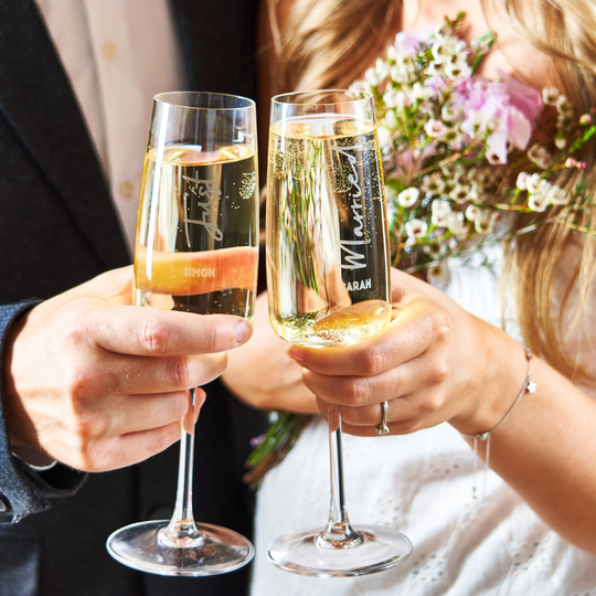 Personalised Just Married Champagne Flute Set [Out Of Stock]