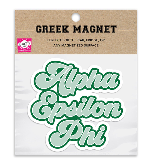 Alpha Epsilon Phi Retro Sorority Car Magnet Set Of 2 Removable No Residue All Weather Magnets