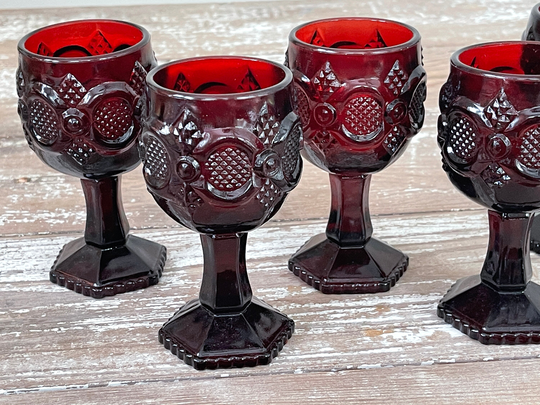 Wine Glass | 14 Available Avon Cape Cod Ruby | 1975-1992 Vintage/Christmas Holiday Dinner