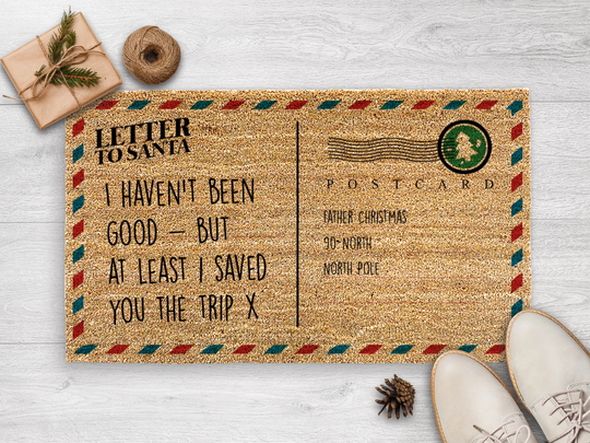 Letter To Santa - Funny Christmas Doormat Gift For Boyfriend Or Girlfriend Holiday Porch Decorations