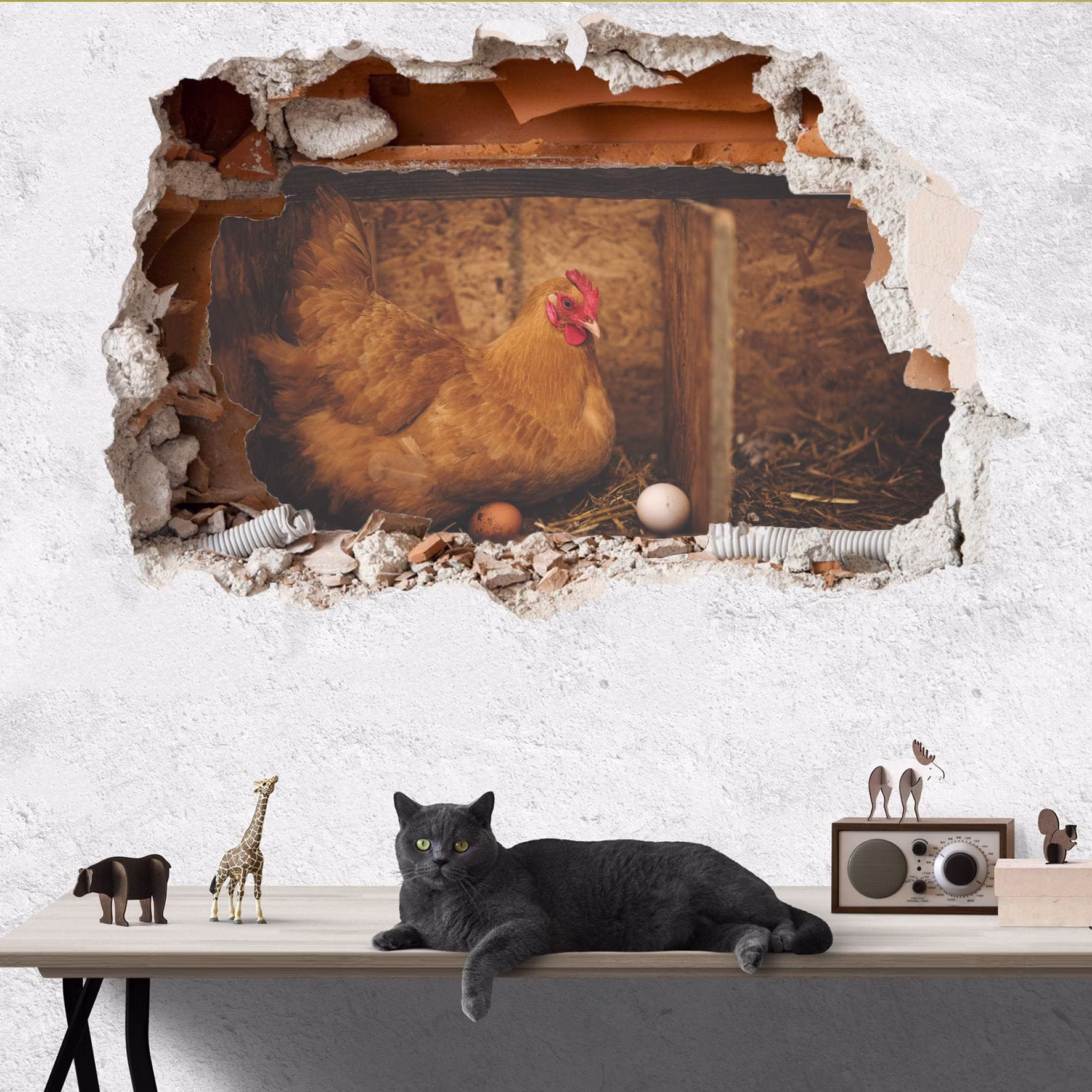 Farm Animals Chicken Coop Fresh Egg Wall Sticker Art Poster Mural Transfer Decal Print Kids Living Room Home Nursery Office Decor Id290