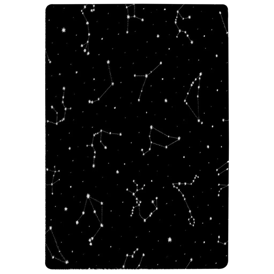 Kempton Zodiacal Constellations Designer Shaggy Black Rug