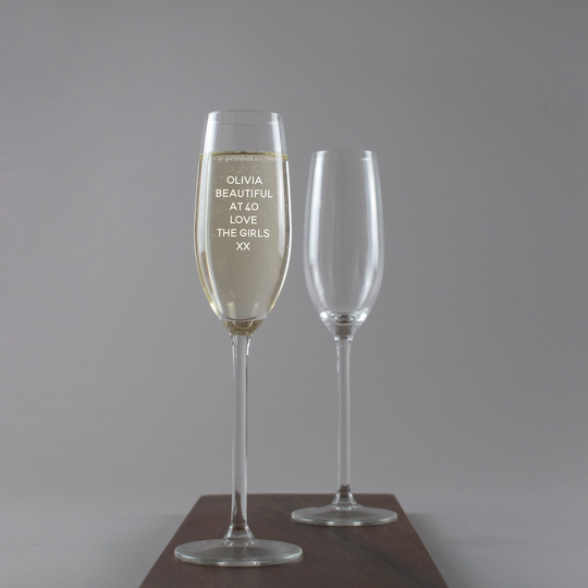 40Th Birthday Champagne Glass, Personalized Prosecco Flute, Gift, Glass For A Special