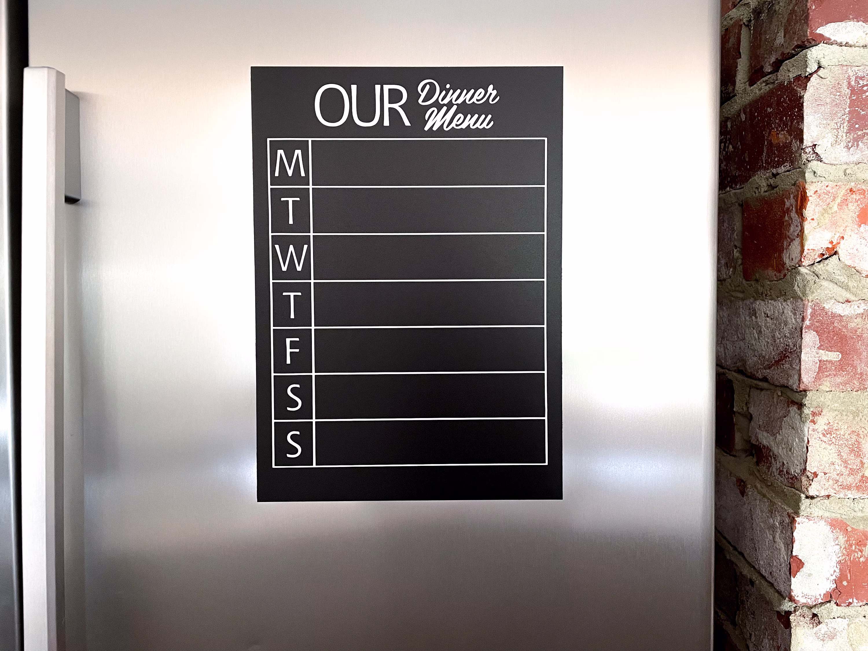 Personalised Menu Planner/Dinner Magnetic Blackboard