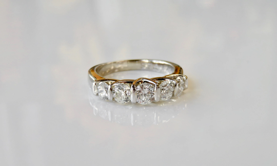 14 Karat Gold 5 Stone Diamond Ring | Engagement Anniversary 1.14Ctw Fine Jewelry Made in Hawai'i