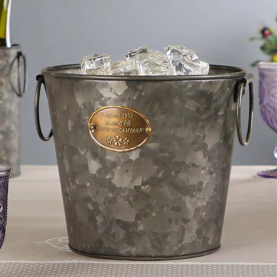 Galvanised Zinc Ice Bucket Metal Drinks Cooler Champagne Wine Prosecco Beer Dining Party Tub Alfresco Entertaining Serveware