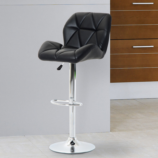 Comfortable Black Adjustable PU Leather Office Bar Stools UK Chair