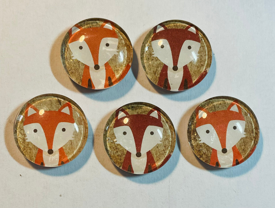 Fox Magnets, Glass Fox Gift, Decor, Woodland Set Of Decoration