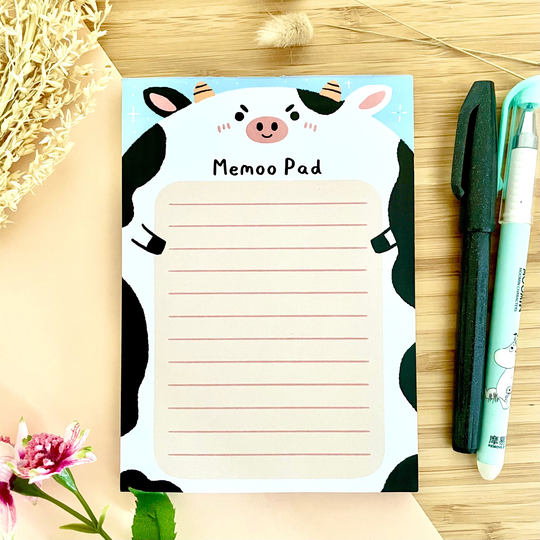 Memoo Cow Memo Pad Cute Shopping List A6 To Do Reminder Organiser Gift Animal Pun Kawaii Fridge Listing Notes