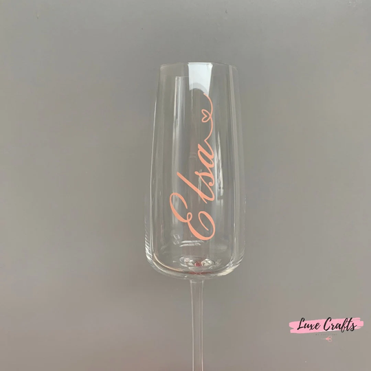 Personalised Champagne Flutes, Prosecco Glass, Elegant, Classy, Fizz, Custom Made, Any Name