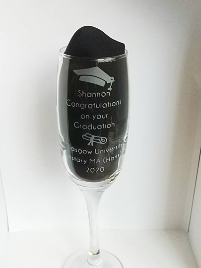 Personalised Engraved Graduation Glass - New Handmade, Gift