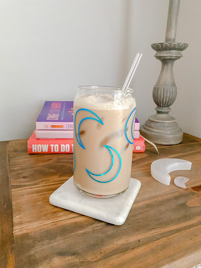 Moon Cup | Boho Can Glass Iced Coffee With Moons Soda 16Oz Pint