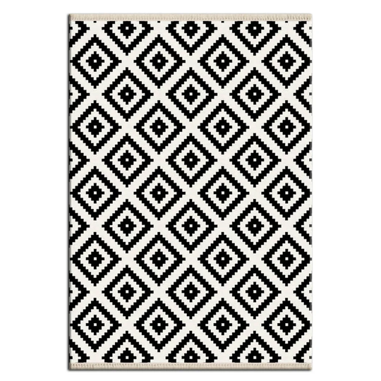 Dallee Flatweave White/Black Rug