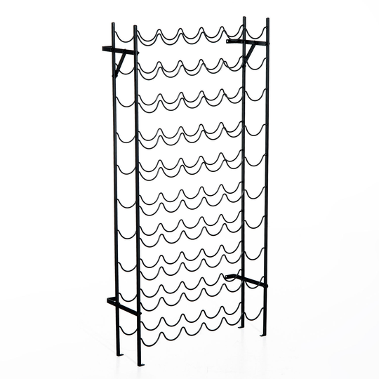 HOMCOM Wine Holder Rack with 10 Tier 60 Bottles Storage Ideal Bar Display in Black 63 x 20.5 x 118cm | Aosom Ireland