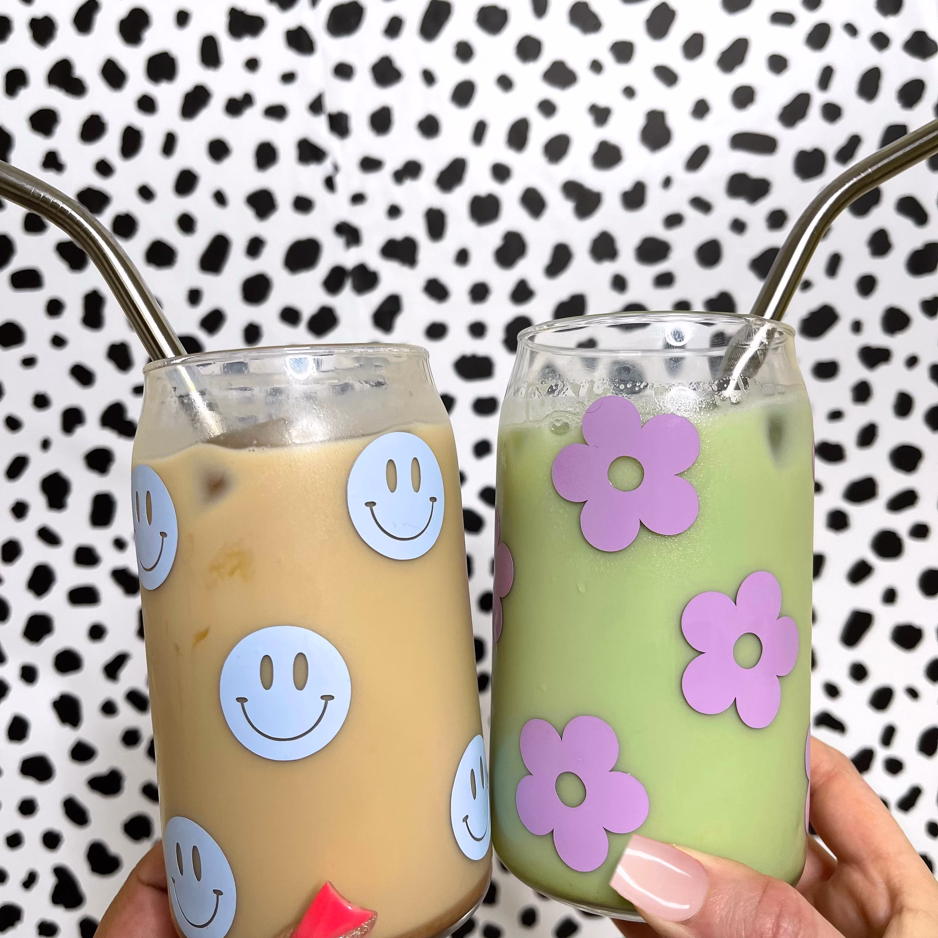 Flower Glass Cup, Beer Can, Coffee Soda Iced Glass, Aesthetic Cup