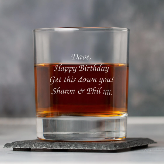 Personalised Engraved Message Tumblers Whisky Glass Gifts Ideas Presents For Mens Dad Him His Whiskey Birthday Fathers Day