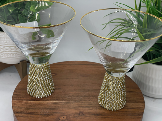 Bling Martini Glasses | Set Of 2 | Set Glass Cocktail Gifts Mothers Day Gift For Him