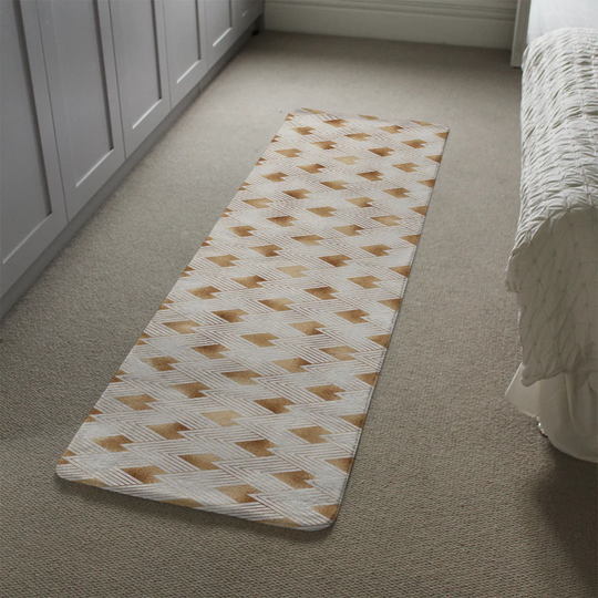 Macneil Designer Shaggy Cream/Orange Rug