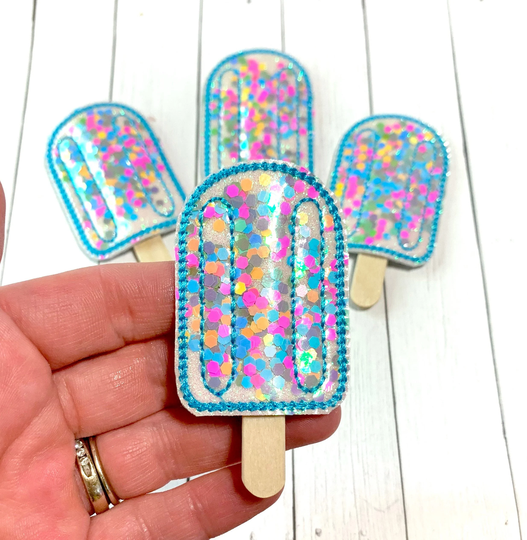 Confetti Popsicle Feltie, Feltie Embellishment, Food Ice Cream Freezerpop Summer Popcicle