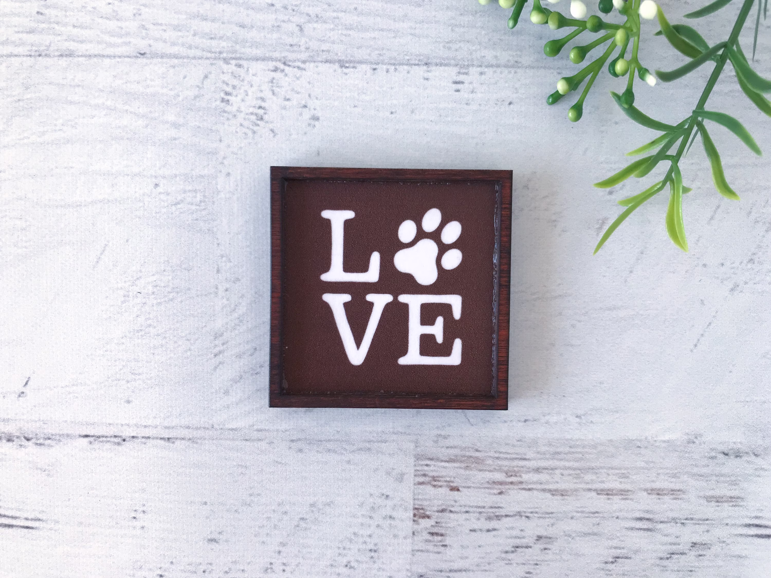 Wood Framed Miniature Sign | Farmhouse Type Tiered Tray Décor Handmade in U.s.a. - Love Paw Print