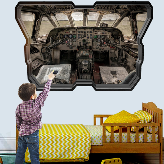 Army Airplane Cockpit Wall Sticker Art Poster Mural Transfer Decal Print Room Home Nursery Office Shop Decor Id519