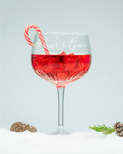 Personalised Crystal Cut Balloon Gin Glass, Birthday G&t Lover Gift, Engraved Gifts, 80Cl, Gift Boxed