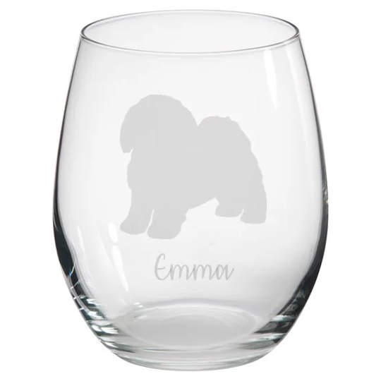 Personalised Shih Tzu Engraved Stemless Glass, Gift, Dog Gift, Owner, Gin