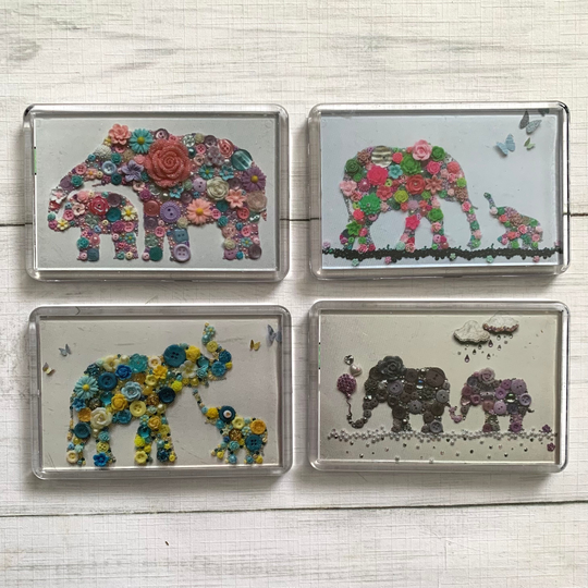 Printed Individual Mini Elephant Acrylic Magnets, Art Fridge Magnet, Magnet Gift, Cute Animal Theme Gifts